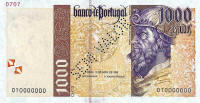 1000 Escudos banknote.