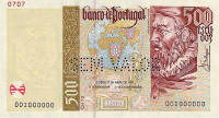 500 Escudos banknote.